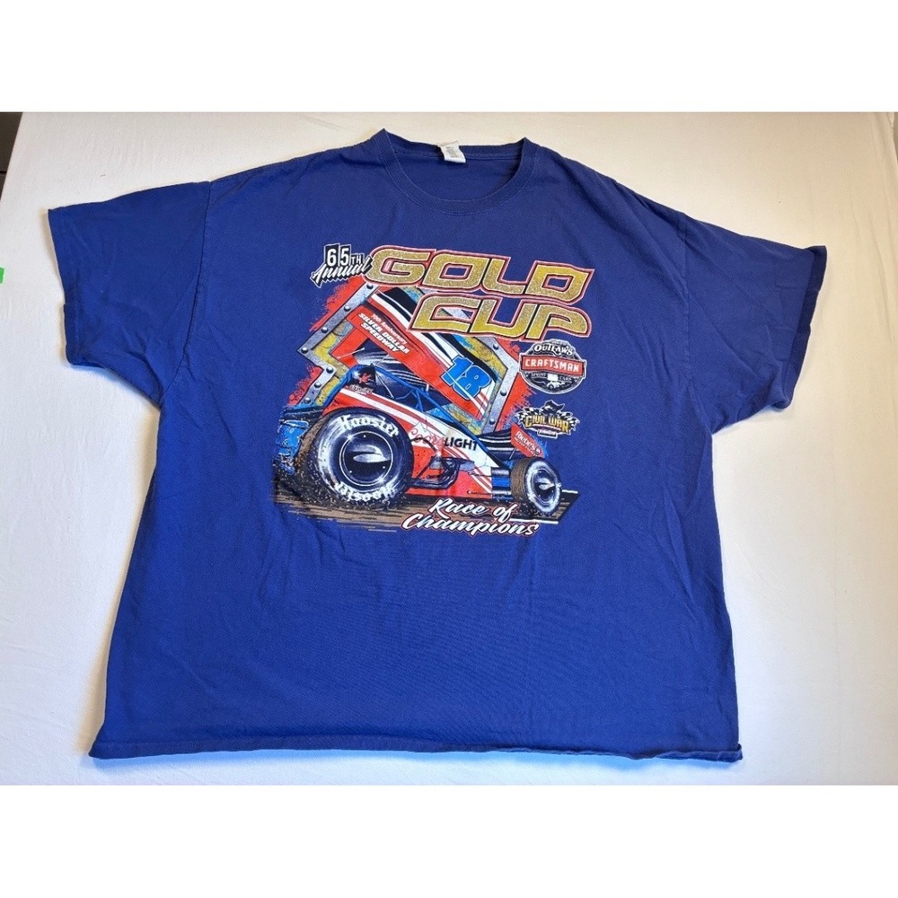Gildan Men's 3XL Royal Blue Gold Cup 65th Annual Race of Champions T-Shirt